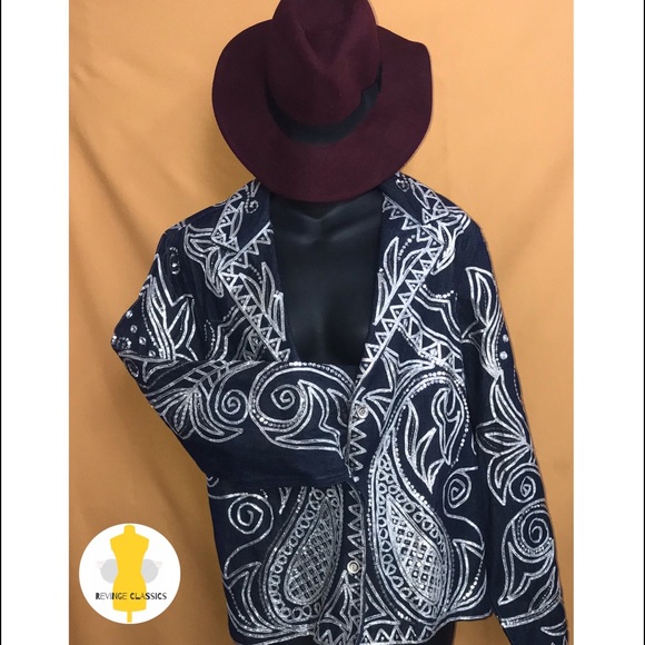 Blinged Out Denim Jean Jacket - Picture 1 of 2